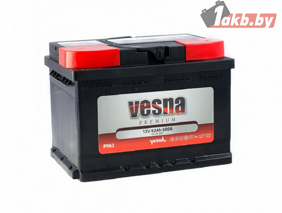 VESNA Premium (62 A/h), 600A R+