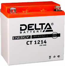 Аккумулятор Delta CT 1214 (YTX14-BS, YTX14H-BS, YTX16-BS, YB16B-A) (14 A/h), 200A L+