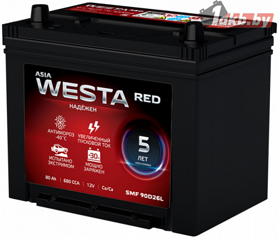 WESTA JIS SMF 90D26 80 Ah, 680A L+