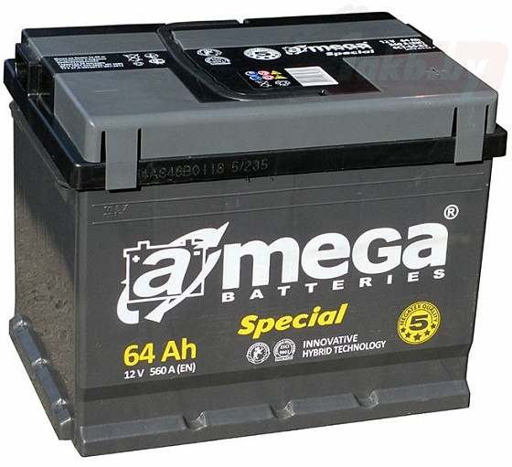 A-mega Special 6СТ-64-А3 (64 А/ч), 570A R+