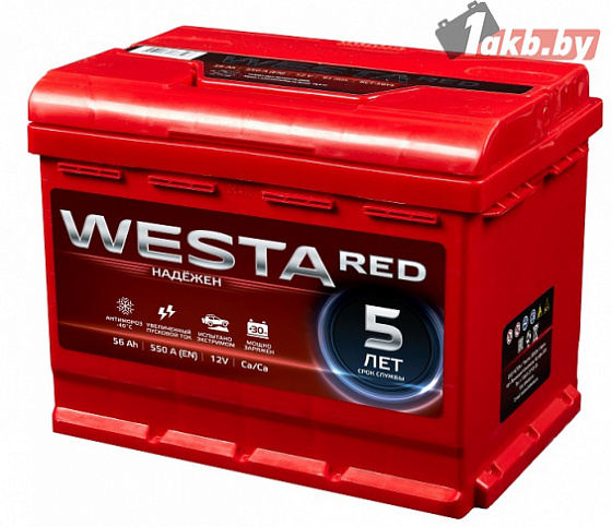 WESTA RED 6СТ-56 56 Ah, 550A R+