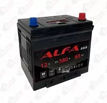 Аккумулятор ALFA Asia (65 A/h), 580A L+ с бортом