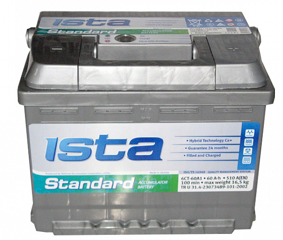 ISTA STANDARD 6CT-60 A1 E (60 А/ч), 510А