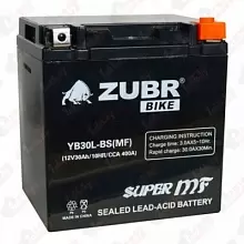 Аккумулятор ZUBR YB30L-BS (MF) AGM (30 A/h), 400A R+