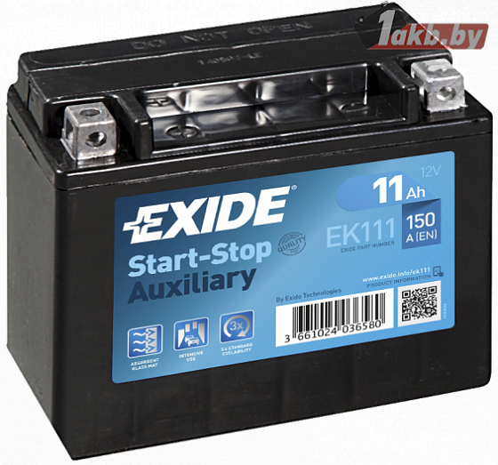 Exide AGM Start-stop EK111 (11 A/h), 150A L+