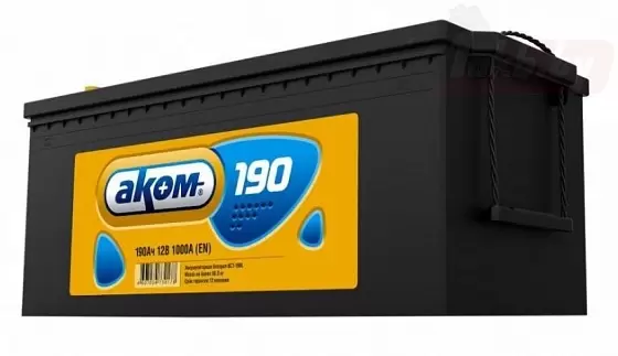 Аккумулятор АКОМ 6СТ-220 (220 A/h), 1350A L+ корпус как у 190 A/h