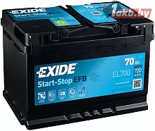 Аккумулятор Exide Start-Stop EFB EL700 (70 A/h), 720A R+