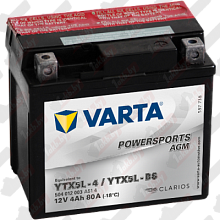 Аккумулятор Varta Powersports AGM TX5L-BS 504 012 008 (4 A/h), 80A R+