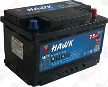 Аккумулятор HAWK (75 A/h), 740A R+ низ.