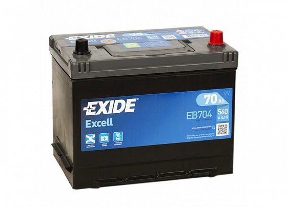 Exide Excell EB704 (70 A/h), 540A R+ JIS