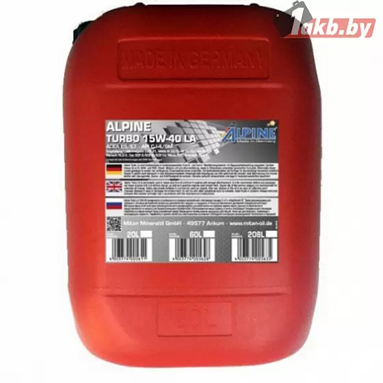 Alpine Turbo 15W-40 LA 20л