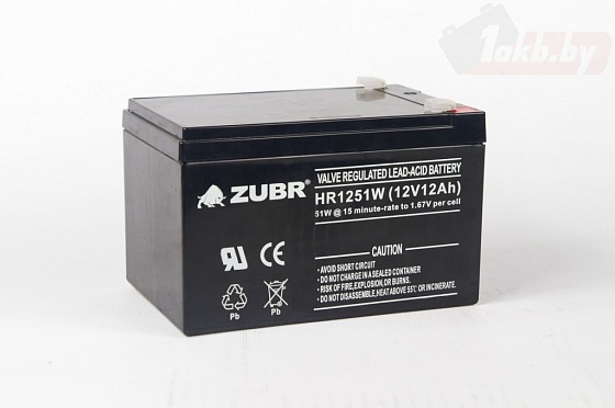 Аккумулятор для ИБП Zubr HR 1251 W (12V, 12Ah)