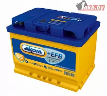 Аккумулятор АКОМ +EFB 6CT-65 Евро (65 A/h), 670А R+