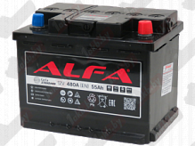 Аккумулятор ALFA Standart (55 A/h) 480A, R+