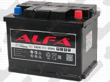 Аккумулятор ALFA Standart (60 A/h) 540A, R+