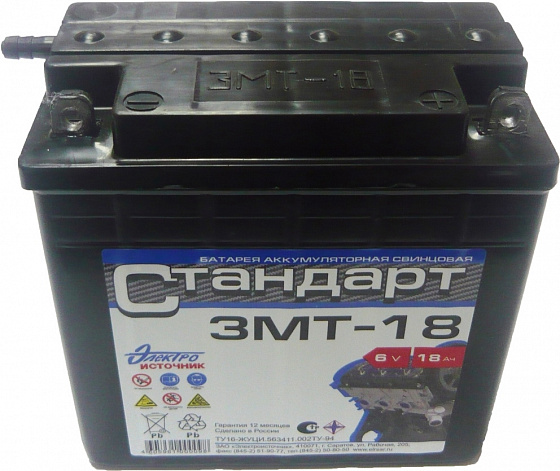 Стандарт 3МТ-18 (18 A/h), 180A L+