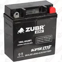 Аккумулятор ZUBR YB5L-BS (MF) (5 A/h), 65A R+
