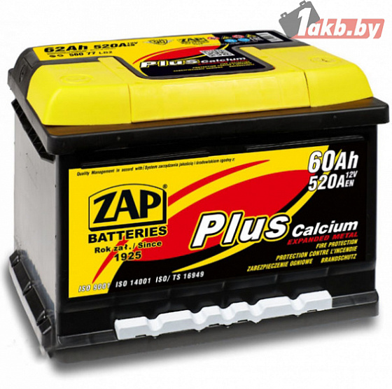 Zap plus (60 A/h), 520A R+