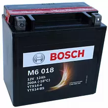 Аккумулятор Bosch M6 018 512 014 010 (12 A/h), 200A L+ 0092M60180