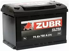 Аккумулятор Zubr Ultra (75 A/h), 760А L+