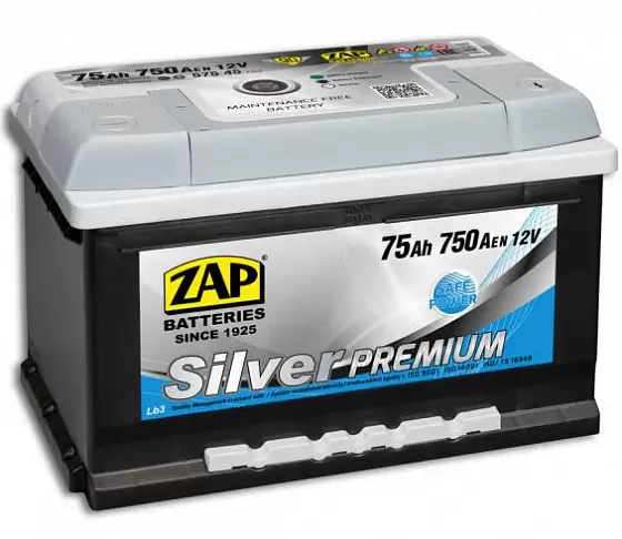 Zap Silver Premium 575 45 (75 A/h), 750A R+