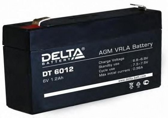 Аккумулятор для ИБП Delta DT 6012 6V-1.2 Ah