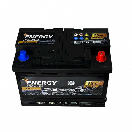 Energy Premium EFB (75 A/h), 750A R+ низ.