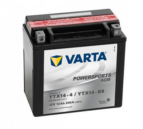 Varta Powersports AGM 512 014 010 (12 A/h), 200A L+