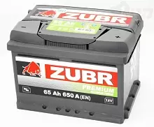 Аккумулятор Zubr Premium (65 A/h), 650А R+ низ.