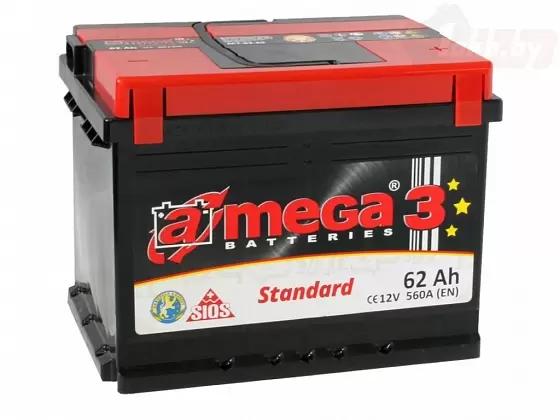 A-mega Standard 6СТ-62 (62 А/h), 560А L+