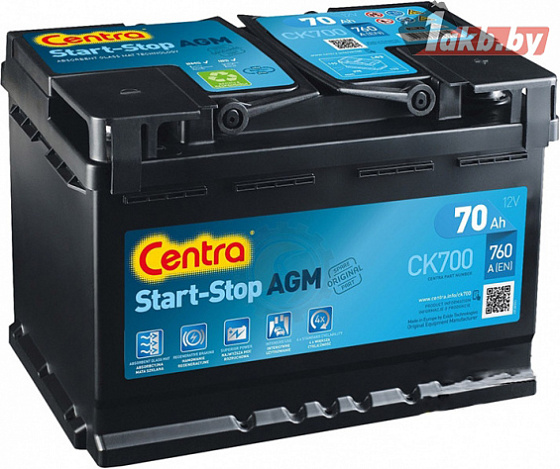 Centra Start-Stop AGM CK700 (70 A/h), 760A R+