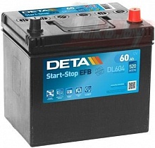 Аккумулятор Deta Start-Stop EFB DL605 (60 A/h), 520A L+