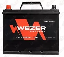 Аккумулятор WEZER (70 A/h), 550A L+ JIS