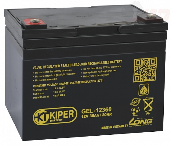 Аккумулятор для ИБП Kiper GEL - 12360 (12V / 36 A/h)