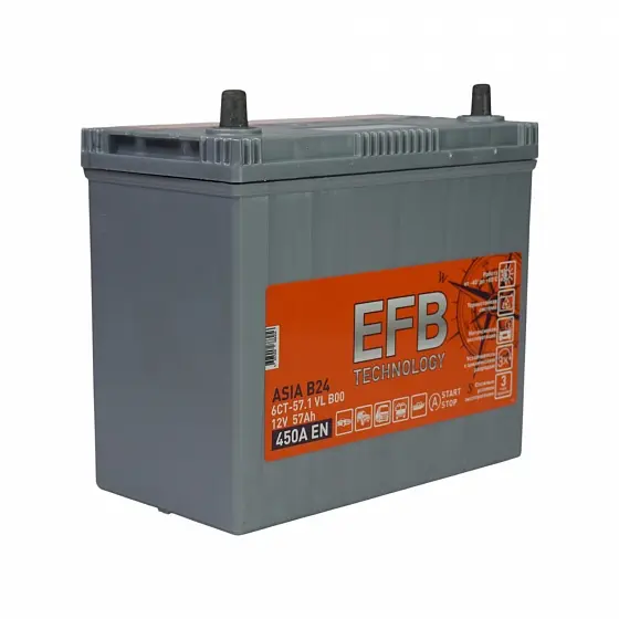 TUBOR ASIA EFB (57 A/h), 450A L+ т. кл.