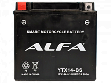 Аккумулятор ALFA YTX14-BS AGM (14 A/h), 200A L+