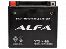 Аккумулятор ALFA YTX14-BS (14 A/h), 200A L+