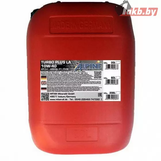 Alpine Turbo Plus LA 10W-40 20л