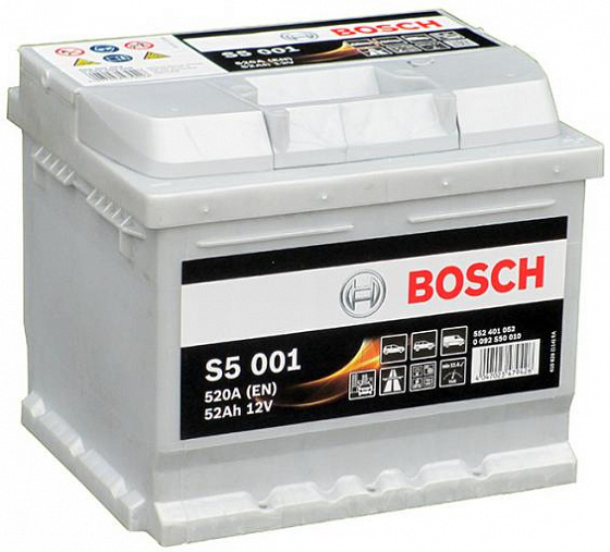 Bosch S5 001 (52 А/h), 520А R+ (552 401 052)