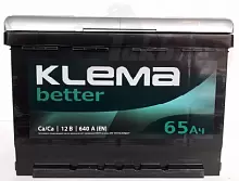 Аккумулятор Klema Better 6CТ-65A (65 A/h), 640A R+