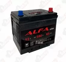 Аккумулятор ALFA Asia (65 A/h), 580A R+ с бортом