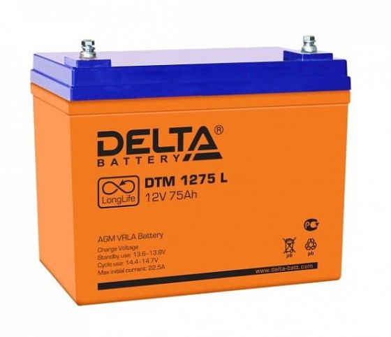 Аккумулятор для ИБП Delta DTM 1275 L 12V-75 Ah