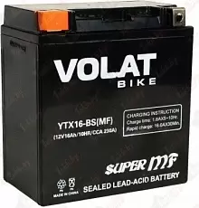 Аккумулятор VOLAT YTX16-BS(iGEL) (16 A/h), 230A L+