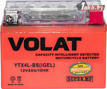 Аккумулятор VOLAT YTX4L-BS (iGEL) (4 A/h), 50A R+