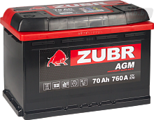 Аккумулятор ZUBR AGM (70 A/h), 760A R+