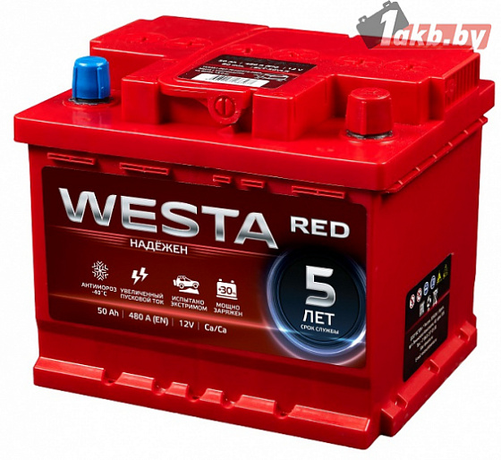 WESTA RED 6СТ-50 50 Ah, 480A L+