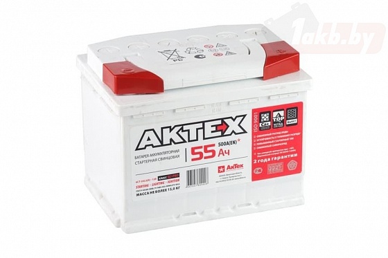 АКТЕХ Classic (55 A/h), 550A R+