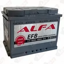 Аккумулятор ALFA EFB (60 А/h), 620A R+