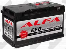 Аккумулятор ALFA EFB (100 А/h), 980A R+