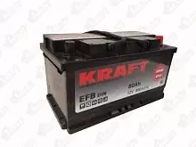 Аккумулятор KRAFT EFB (80 A/h), 800A R+